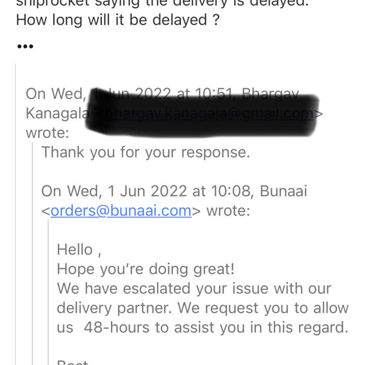 Bunaai.com 1 star review on 4th June 2022
