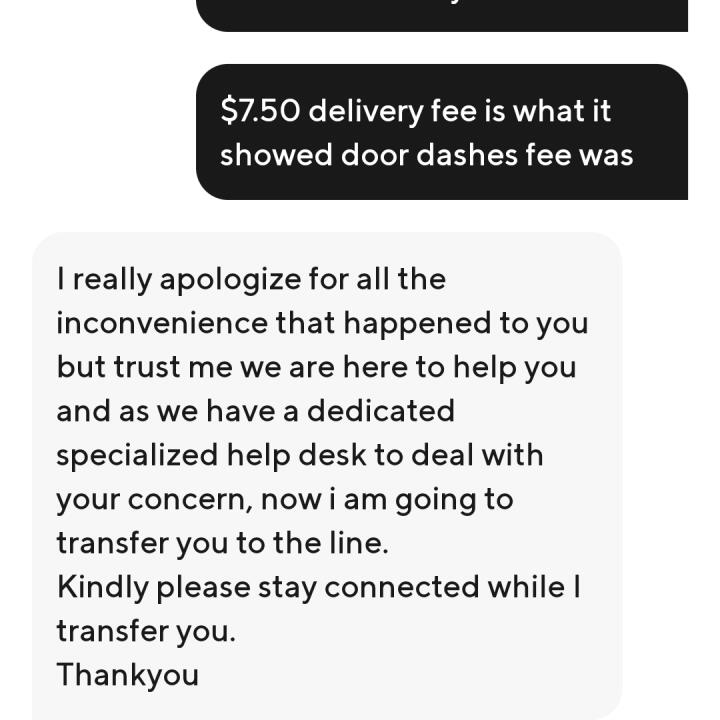 DoorDash 1 star review on 11th March 2023