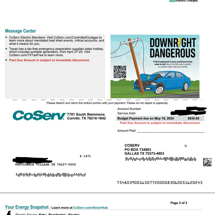 CoServ Electric 1 star review on 28th April 2024