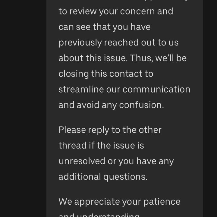 Uber Support 1 star review on 2nd May 2024