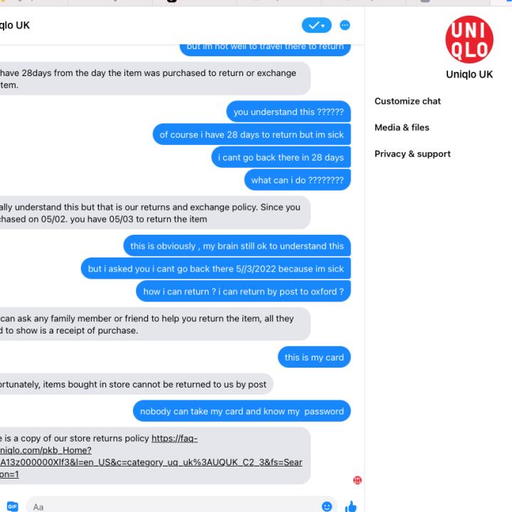 UNIQLO 1 star review on 21st February 2022