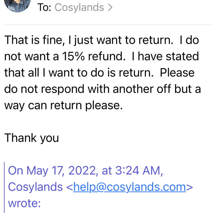 www.cosysandals.com 1 star review on 20th May 2022