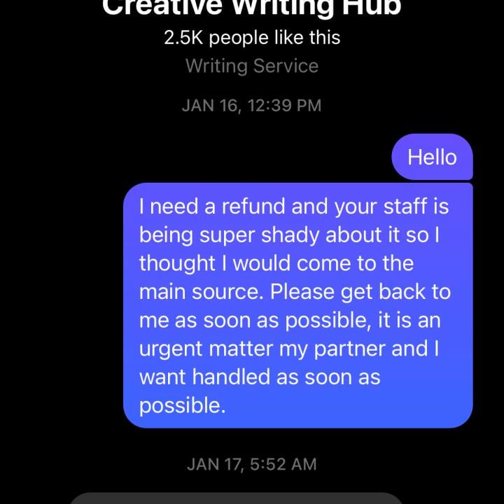 www.creativewritinghub.com 1 star review on 11th February 2022
