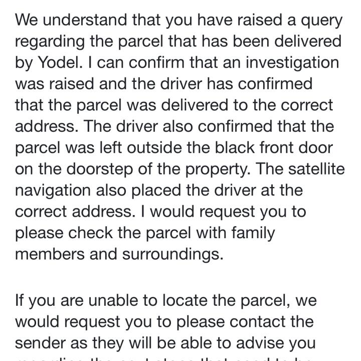 Yodel 1 star review on 26th April 2022