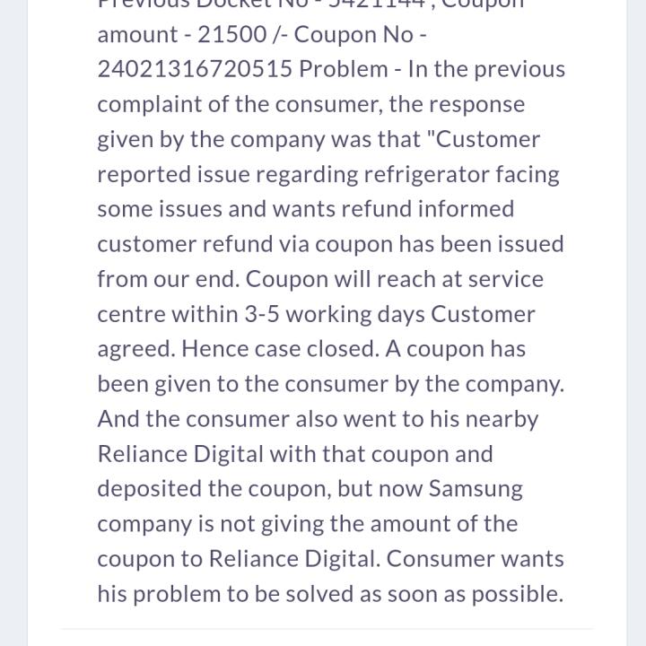 Samsung 1 star review on 24th February 2024