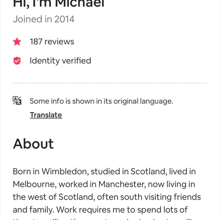 Airbnb 1 star review on 17th November 2022