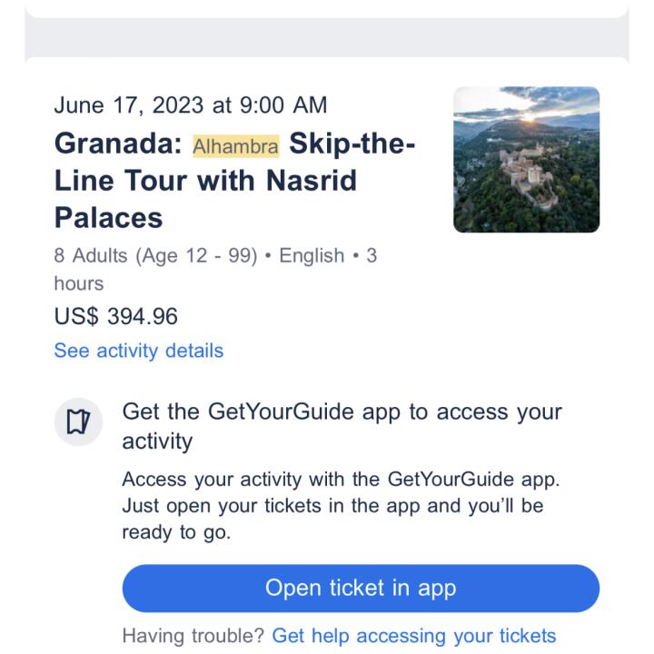 GetYourGuide 1 star review on 19th June 2023