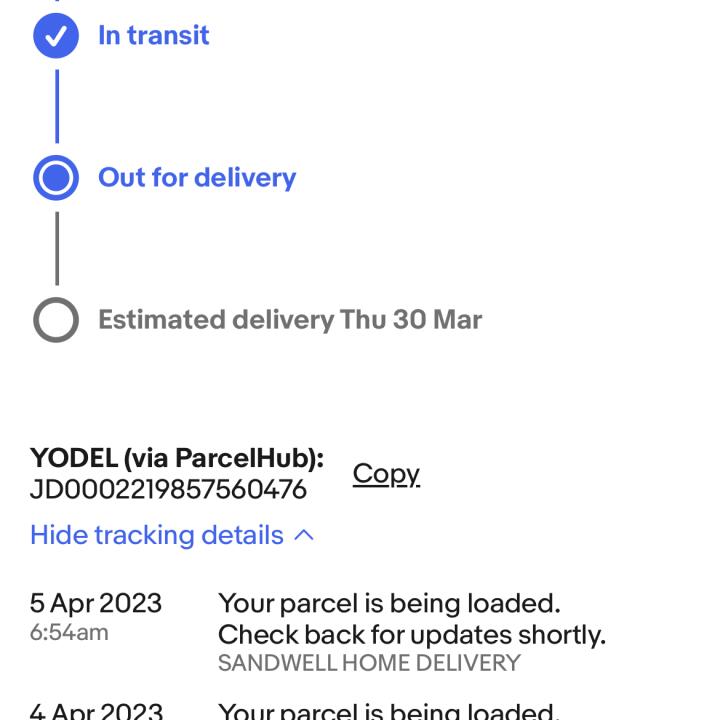Yodel 1 star review on 6th April 2023