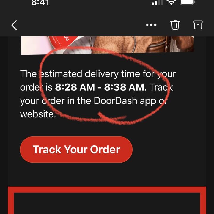 DoorDash 1 star review on 17th March 2024