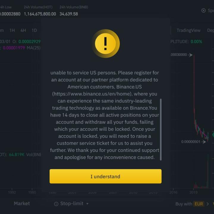 Binance 1 star review on 26th March 2021