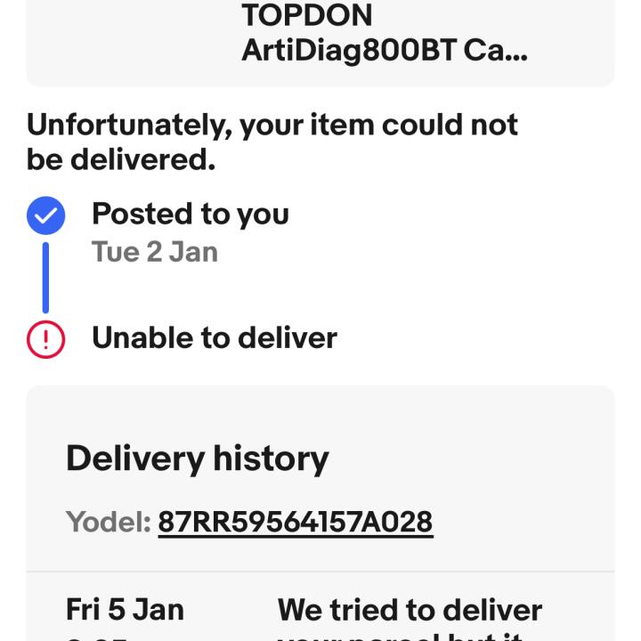 Yodel 1 star review on 6th January 2024