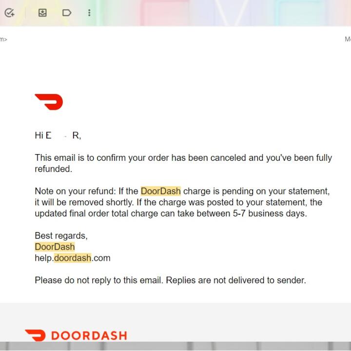DoorDash 1 star review on 18th March 2024