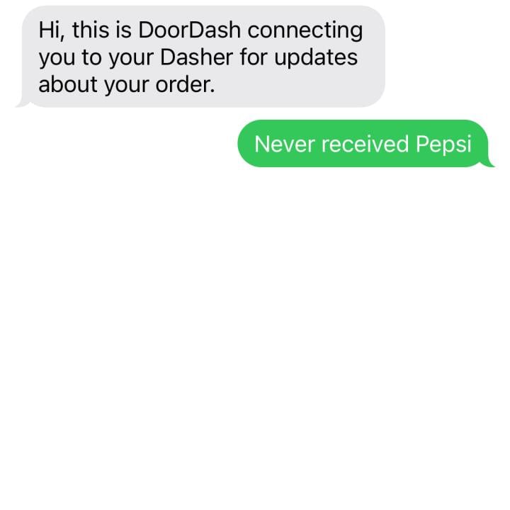 DoorDash 1 star review on 7th April 2024