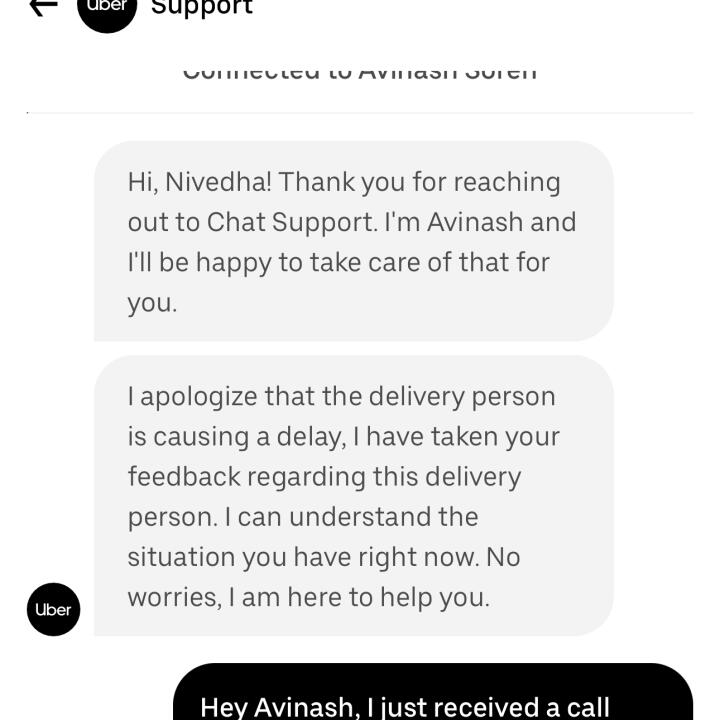 Uber Support 1 star review on 13th April 2024