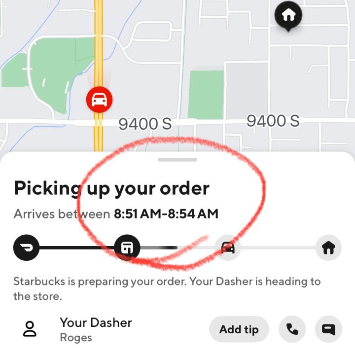 DoorDash 1 star review on 17th March 2024