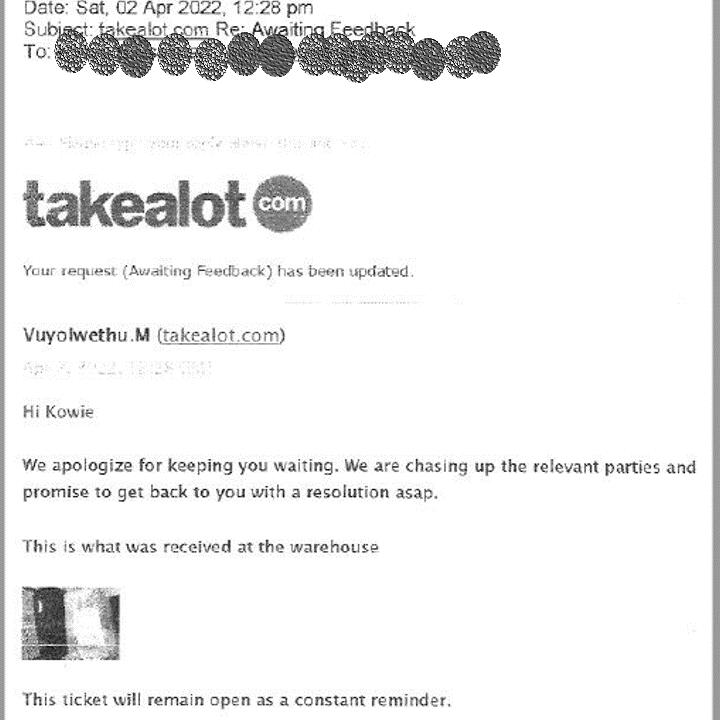 takealot 1 star review on 24th June 2022
