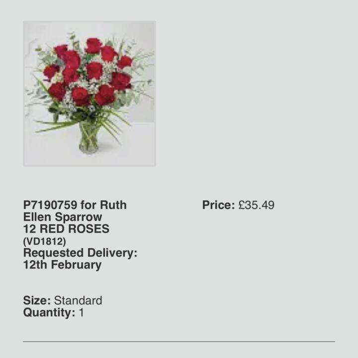 place  a review for prestige flowers 1 star review on 13th February 2022