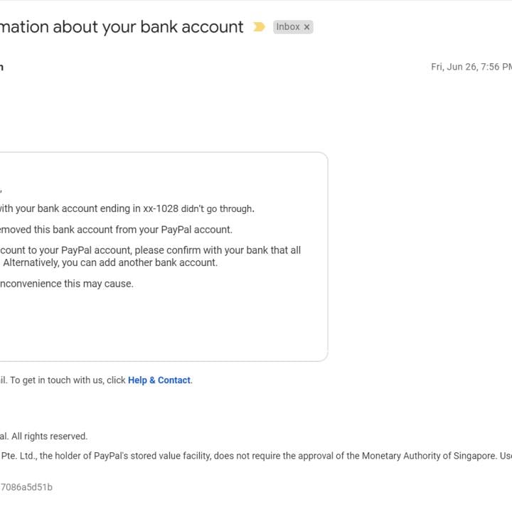 Paypal 1 star review on 5th September 2020
