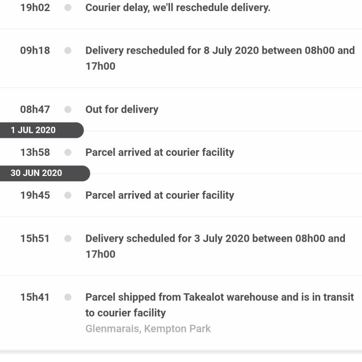 takealot 1 star review on 9th July 2020