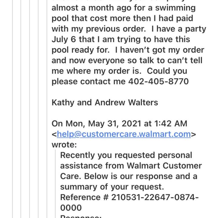 Walmart 1 star review on 7th July 2021