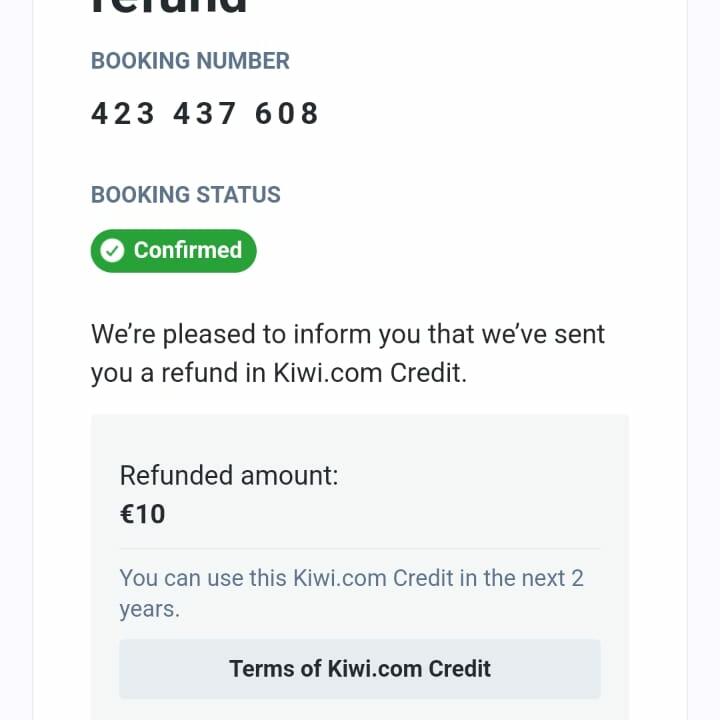 Kiwi.com 1 star review on 10th August 2023