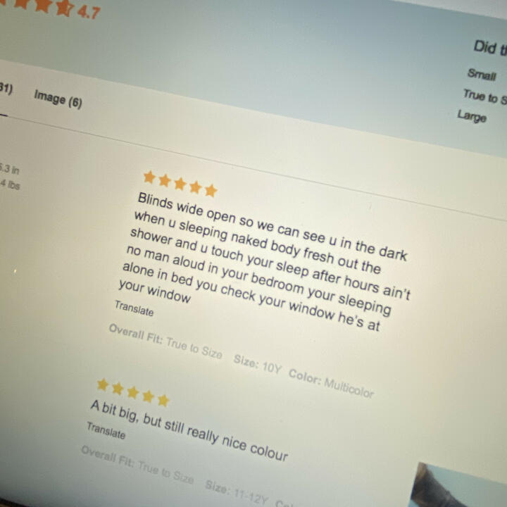 Shein 1 star review on 10th March 2021