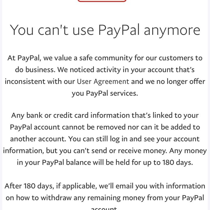 Paypal 1 star review on 29th August 2022