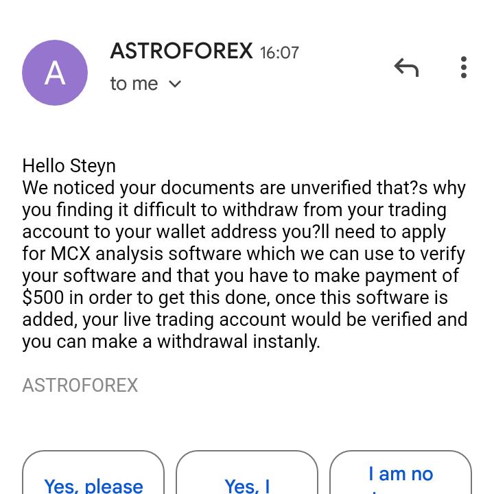 astrofx.info 1 star review on 6th April 2022