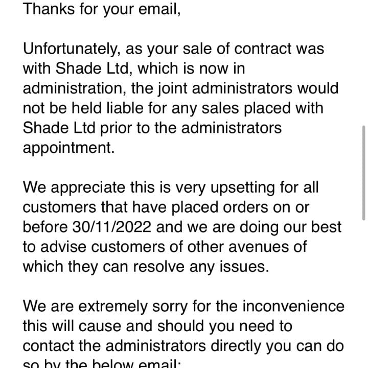 Shade Station 1 star review on 13th December 2022