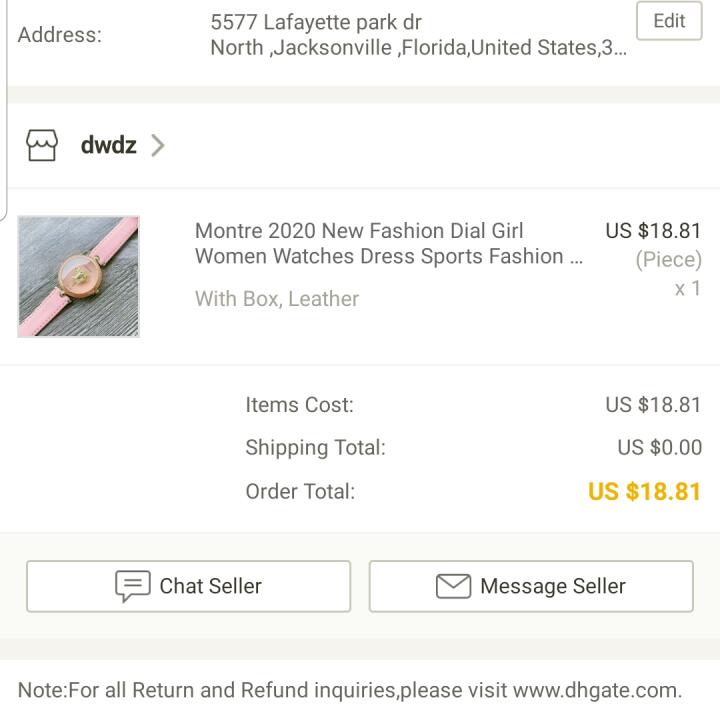 DHgate.com 1 star review on 13th June 2020