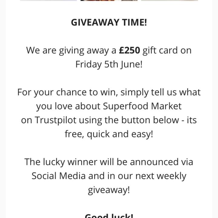 Superfood Market 1 star review on 10th June 2020