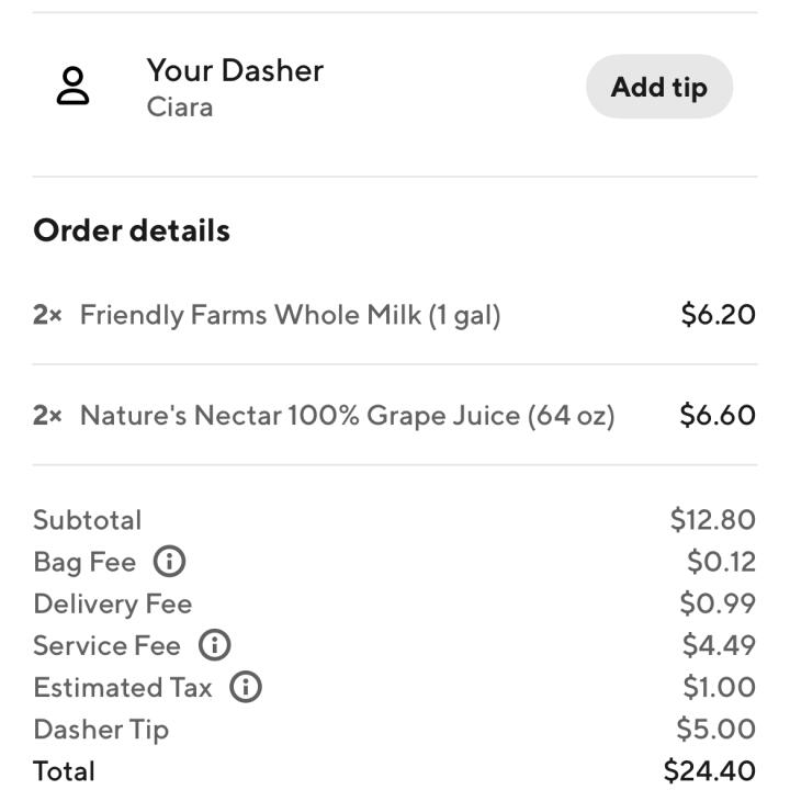 DoorDash 1 star review on 12th March 2024