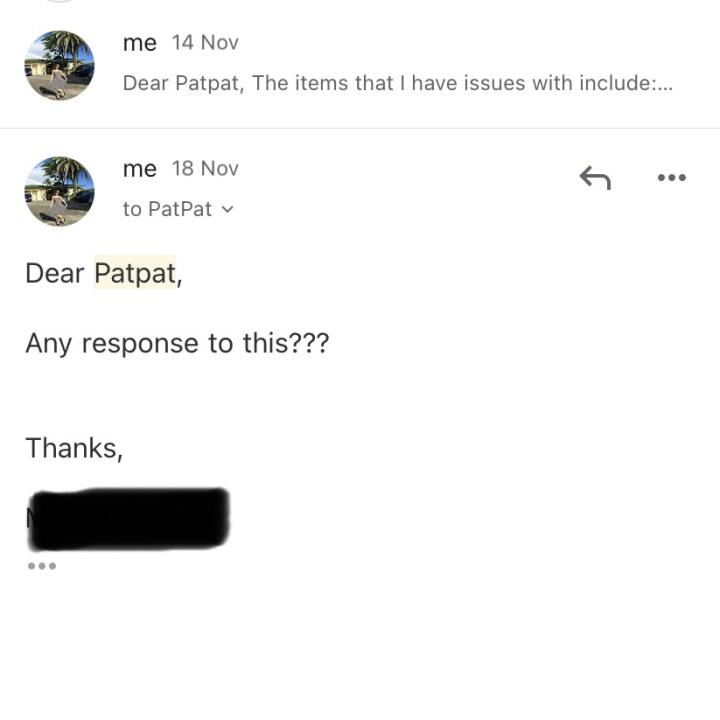 Patpat 1 star review on 11th December 2020