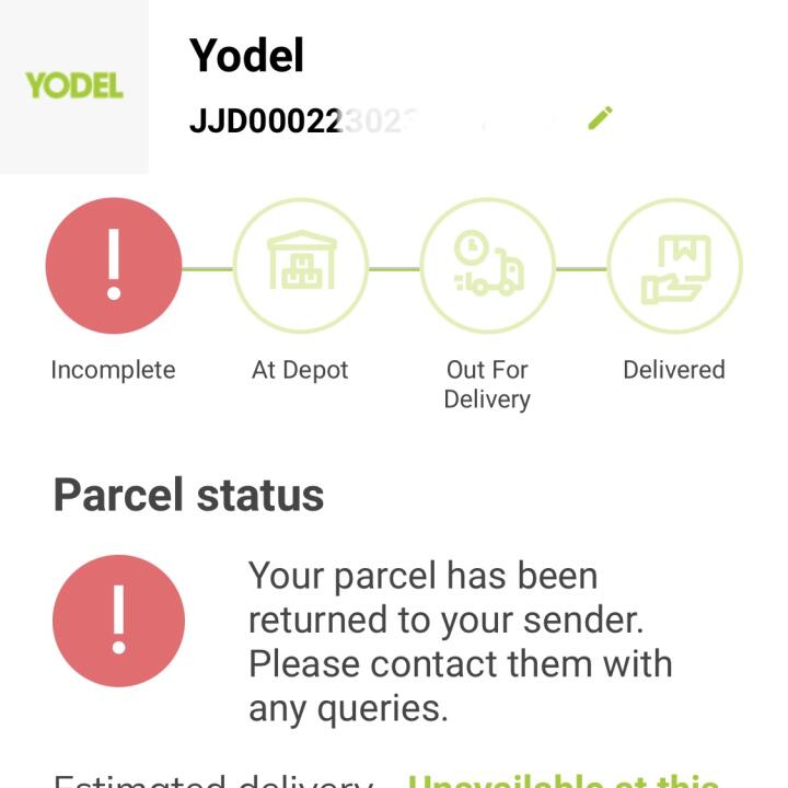 Yodel 1 star review on 17th August 2022