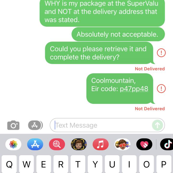 Fastway Couriers Ireland 1 star review on 30th May 2022