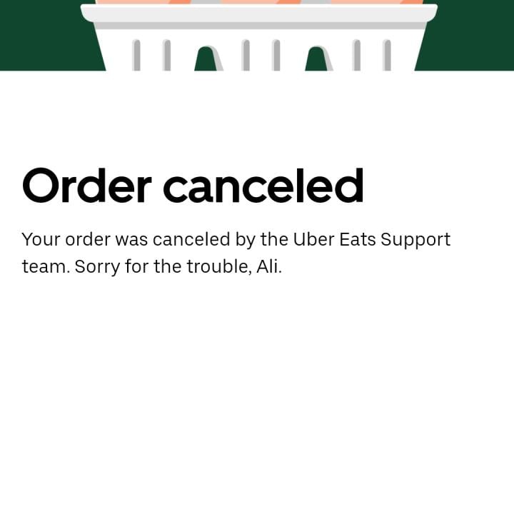 UberEATS 1 star review on 22nd January 2024