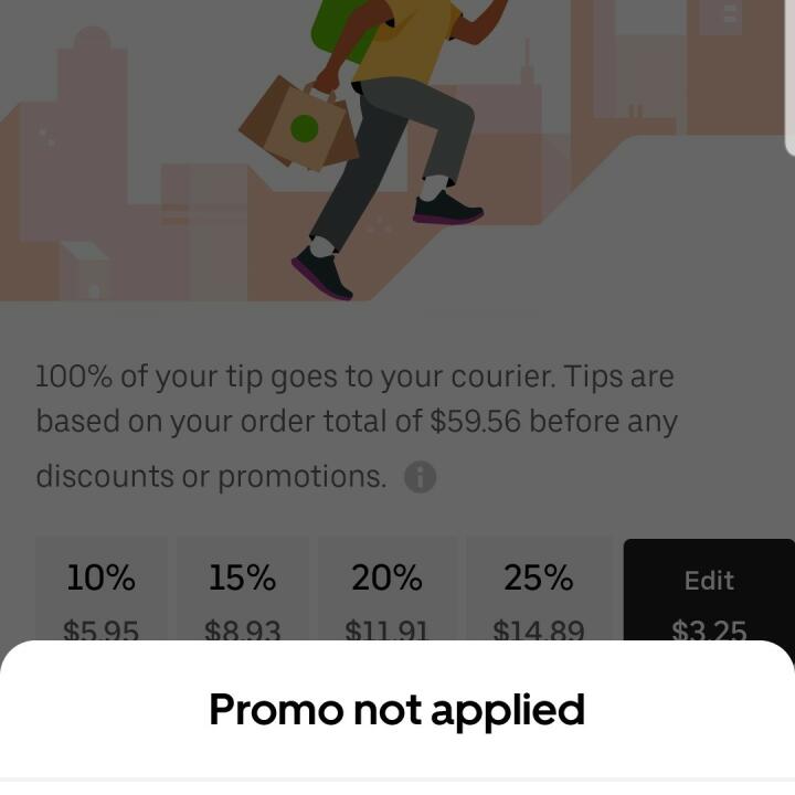 UberEATS 1 star review on 22nd December 2023