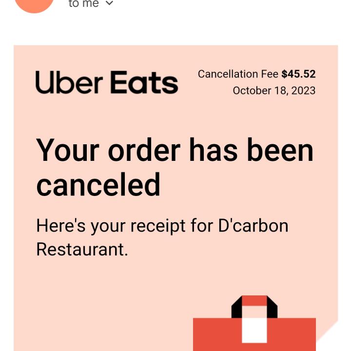 UberEATS 1 star review on 25th October 2023