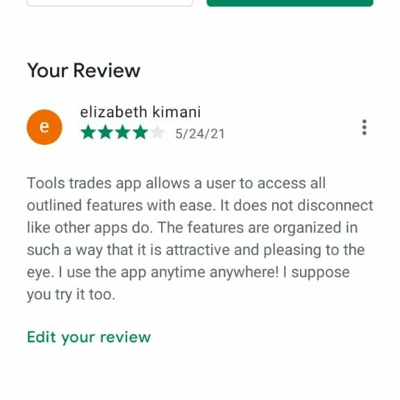 toolstrades.com 4 star review on 1st June 2021