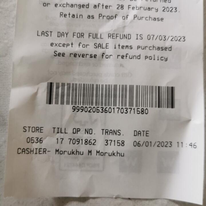 Woolworths SA 1 star review on 6th January 2023