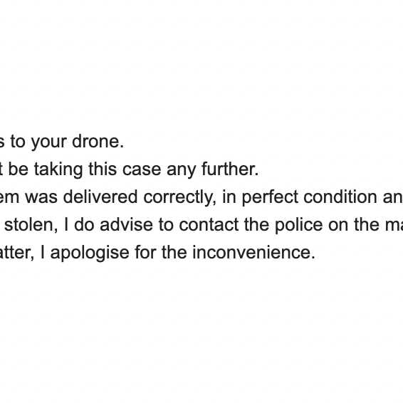 drones direct 1 star review on 1st July 2022