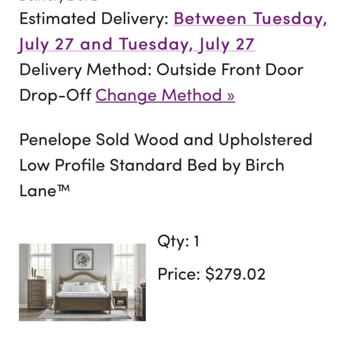 Wayfair 1 star review on 2nd August 2021