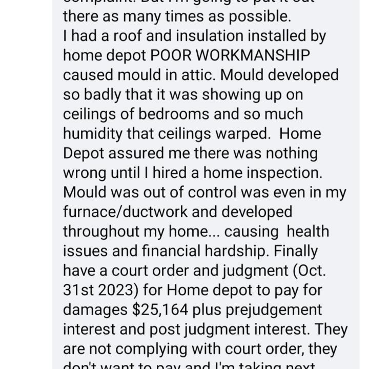 The Home Depot 1 star review on 30th November 2023