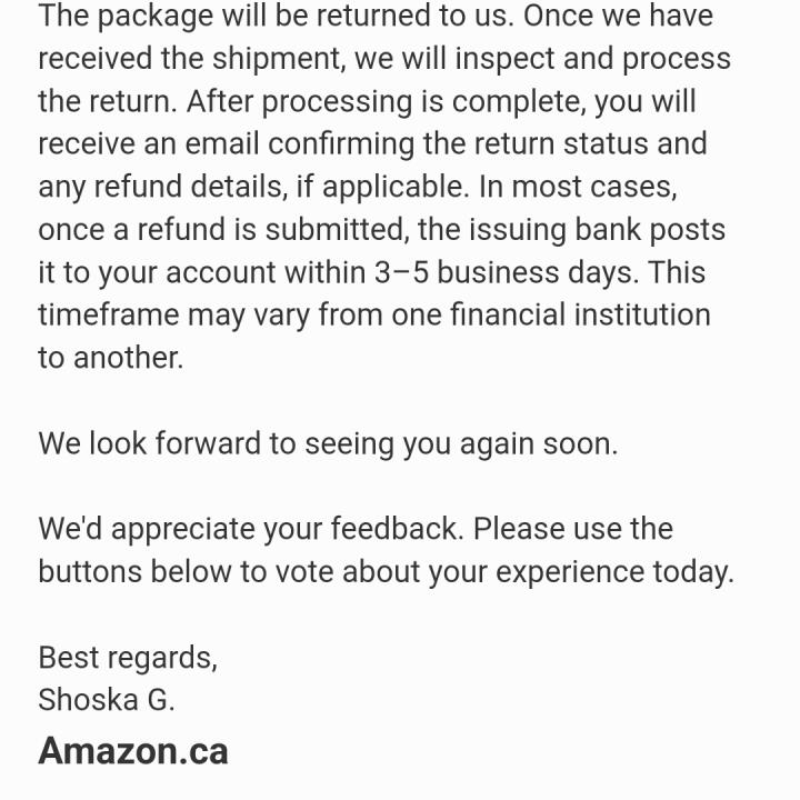 Amazon Canada 1 star review on 9th September 2023