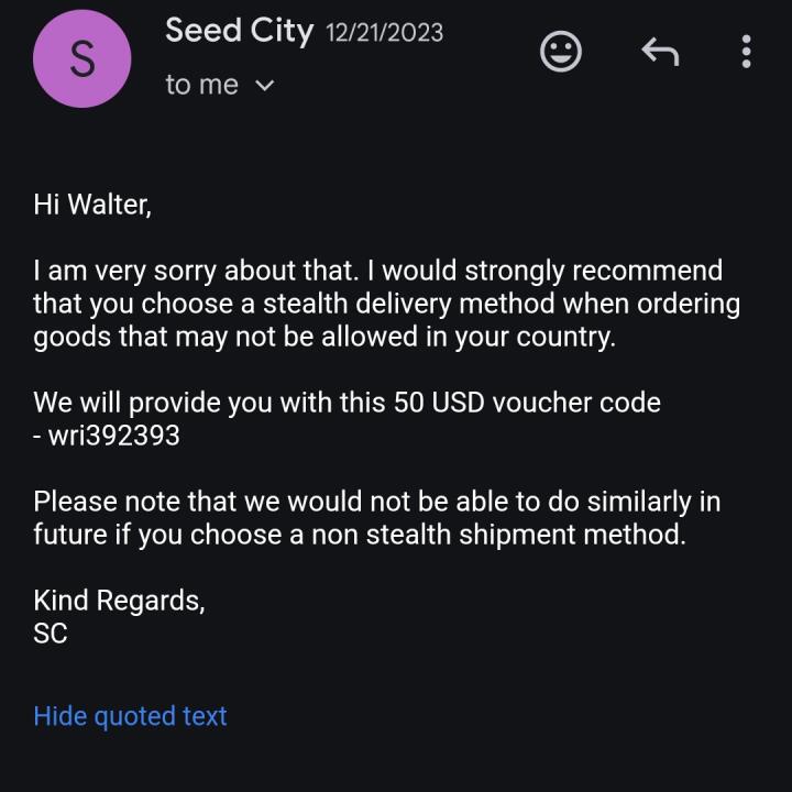 Seed City 1 star review on 8th January 2024