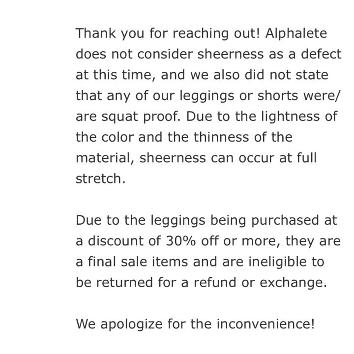 Alphalete 1 star review on 21st May 2021