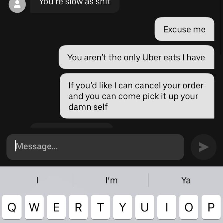 UberEATS 4 star review on 5th July 2022