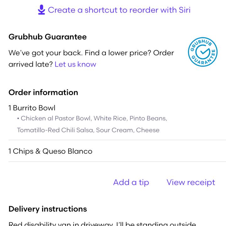 grubHub 1 star review on 23rd March 2024