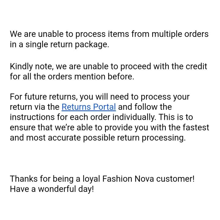Fashionnova 1 star review on 17th August 2022