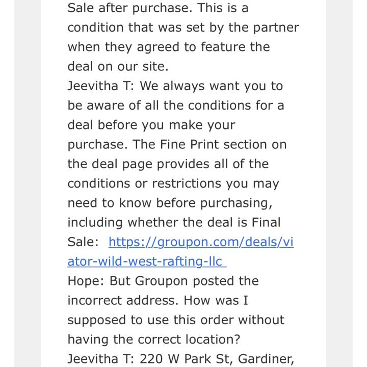 Groupon 1 star review on 20th June 2021